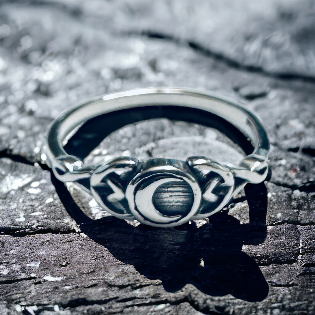 Sterling Silver Celtic Moon Ring