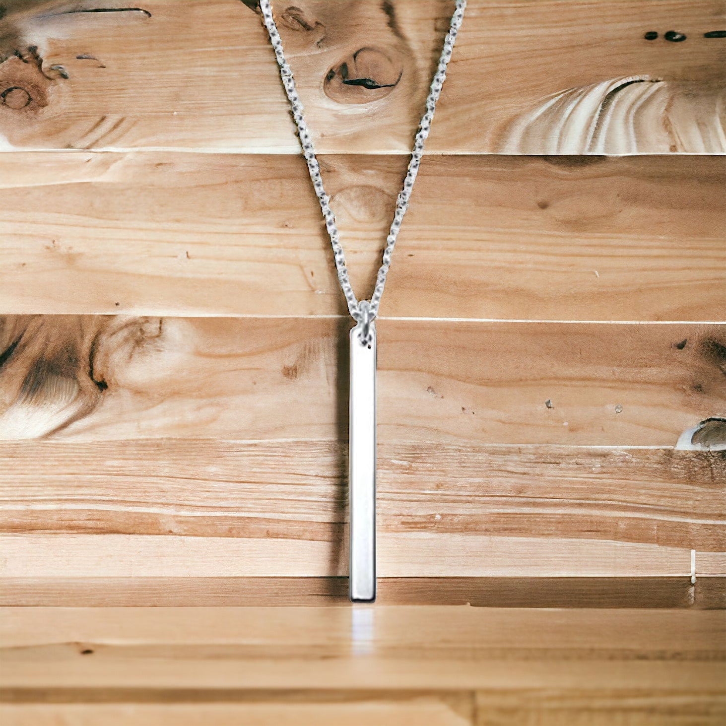 Sterling Silver Engraveable Bar Necklace