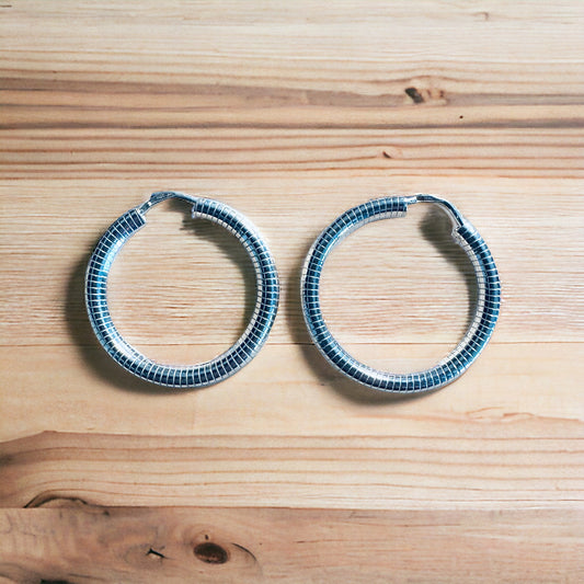 Sterling Silver Continuous Hoop Earrings