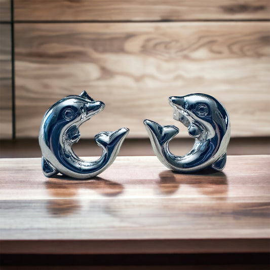 Sterling Silver Solid Dolphin Stud Earrings