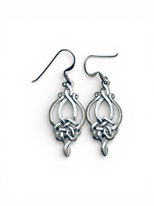 Sterling Silver Large Celtic Weave Earrings