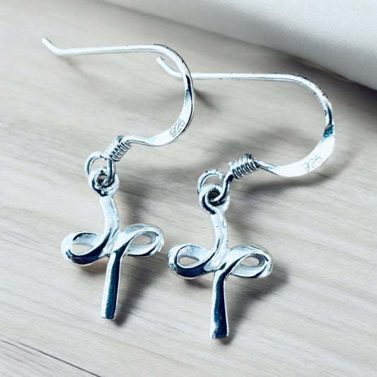 Sterling Silver Cross Dangle Earrings