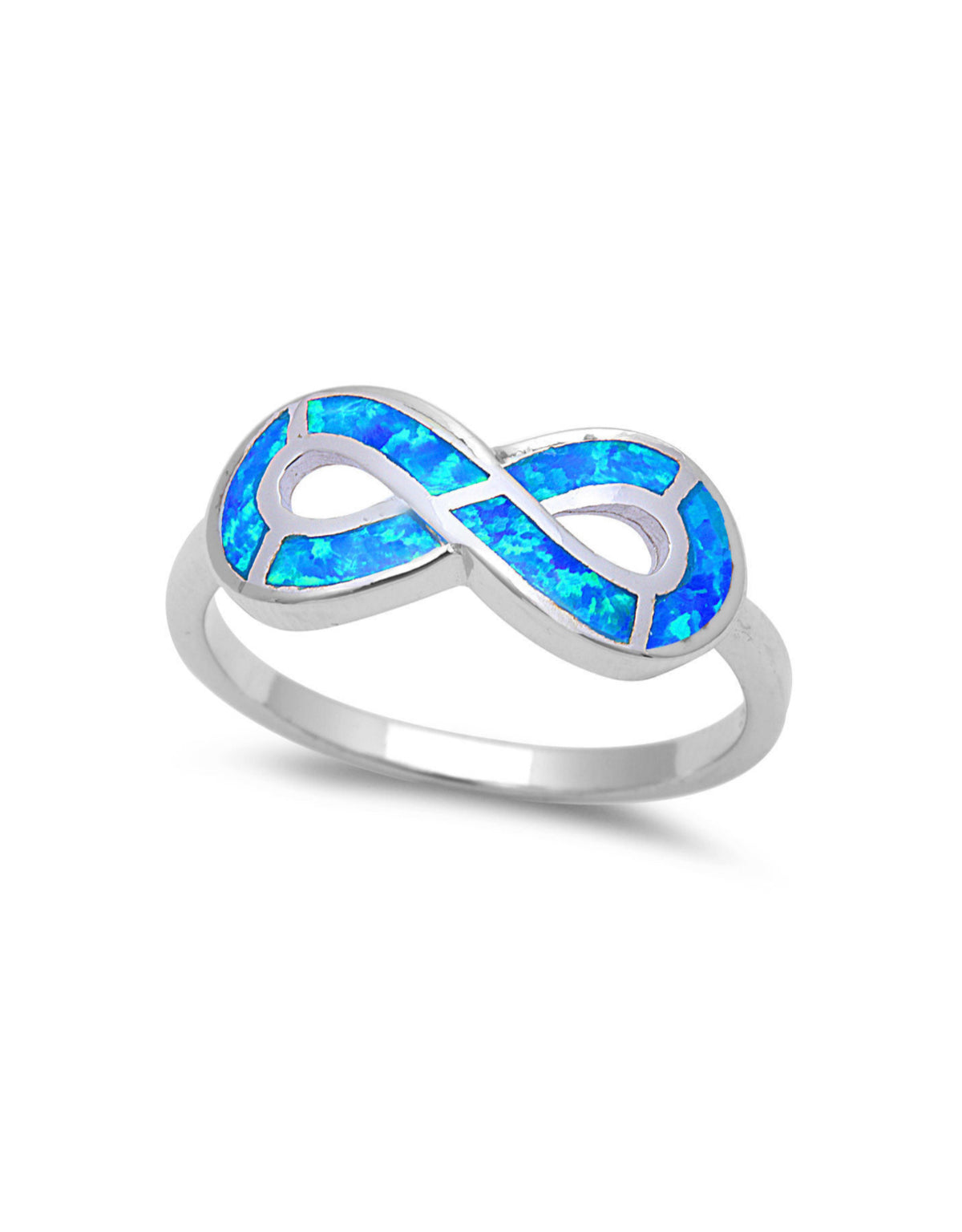 Sterling Silver Fire Opal Infinity Ring