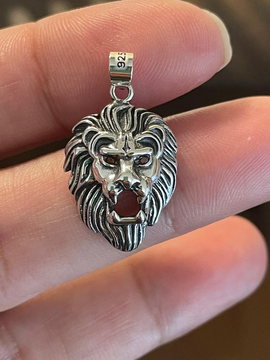 Sterling Silver Lion Head Pendant
