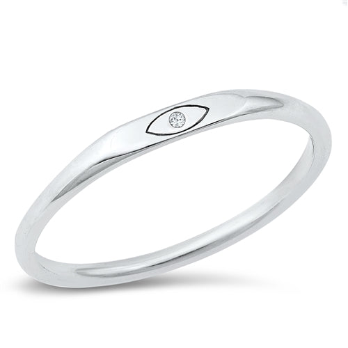 Sterling Silver Sold Stacking Eye Band