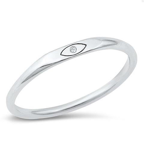 Sterling Silver Sold Stacking Eye Band