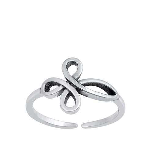 Sterling Silver Loop Cross Adjustable Toe Ring