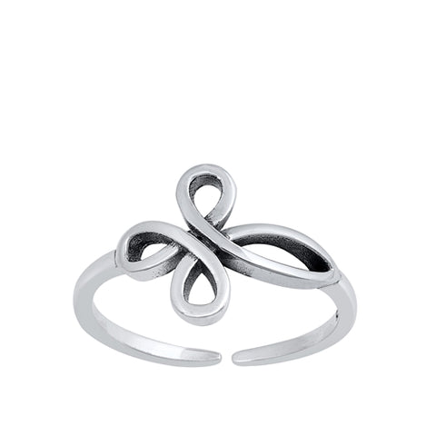 Sterling Silver Loop Cross Adjustable Toe Ring