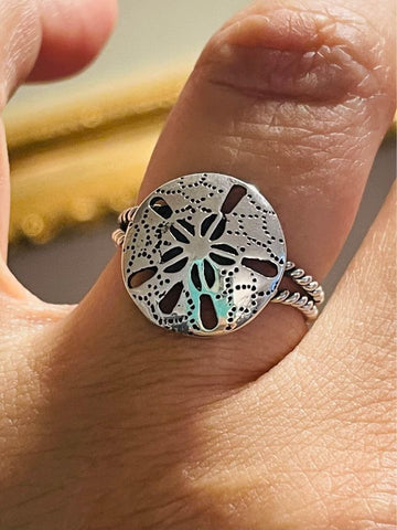 Sterling Silver Large Sand Dollar Ring