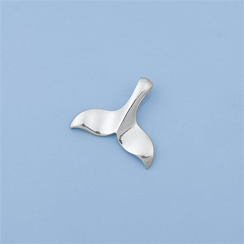 Sterling Silver Solid Whale Tail Pendnant