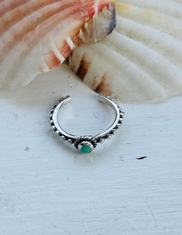 Sterling Silver Turquoise Stone Toe Ring
