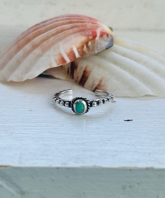 Sterling Silver Turquoise Stone Toe Ring