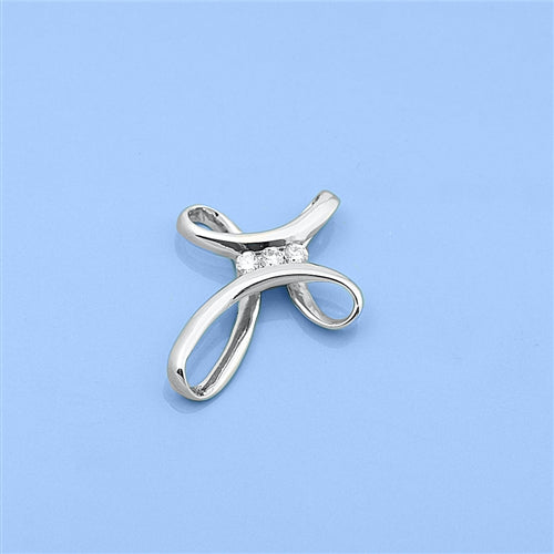 Sterling Silver CZ Cross Pendant