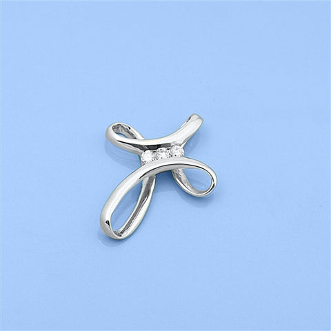 Sterling Silver CZ Cross Pendant