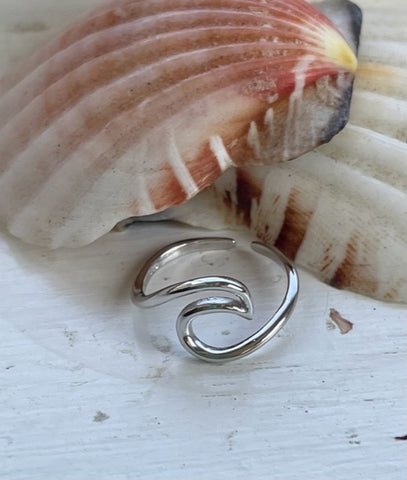 Sterling Silver Adjustable Wave Toe Ring