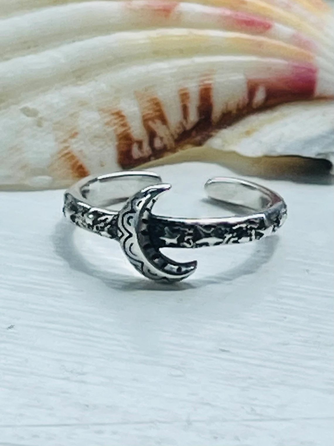 Sterling Silver Moon & Stars Toe Ring