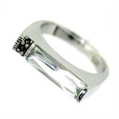 Sterling Silver Rectangle CZ Ring