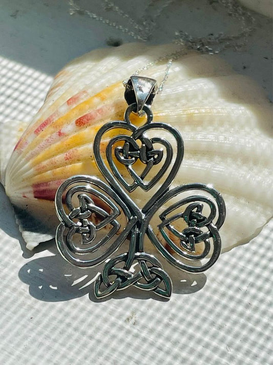 Sterling Silver Celtic Shamrock Necklace