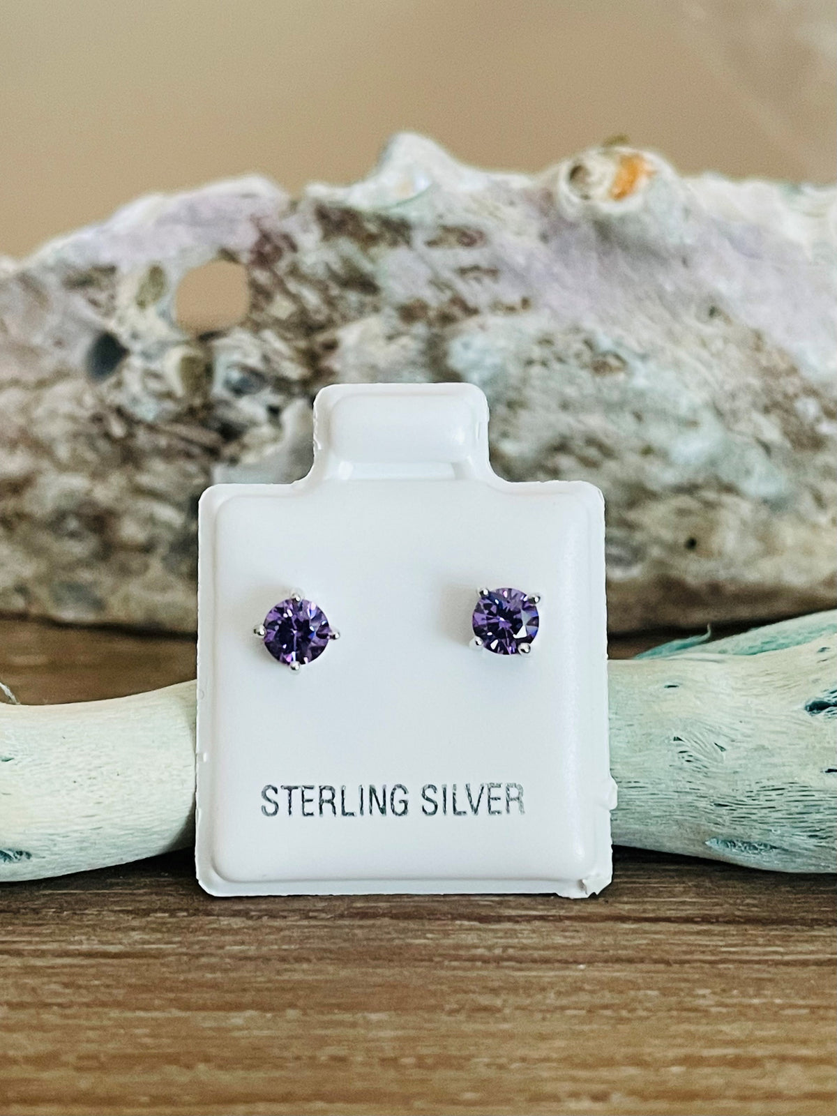 Sterling Silver Round 4mm CZ Color Birthstone Stud Earrings