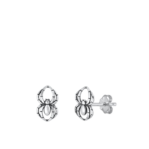 Sterling Silver Spider Stud Earrings
