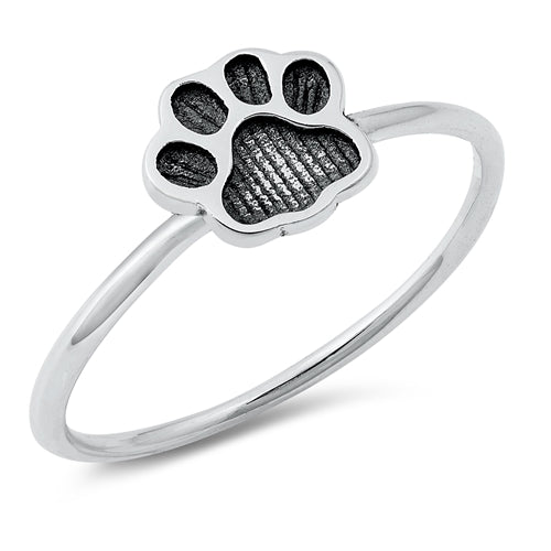 Sterling Silver Paw Print Ring