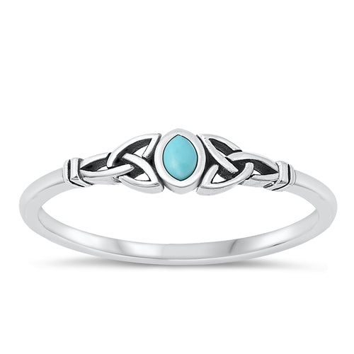 Sterling Silver Turquoise Celtic Stone Ring
