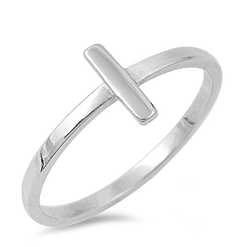 Sterling Silver Plain Cross Ring