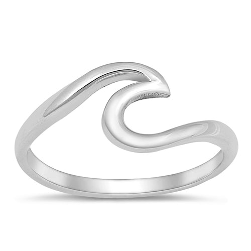 Sterling Silver Solid Wave Ring