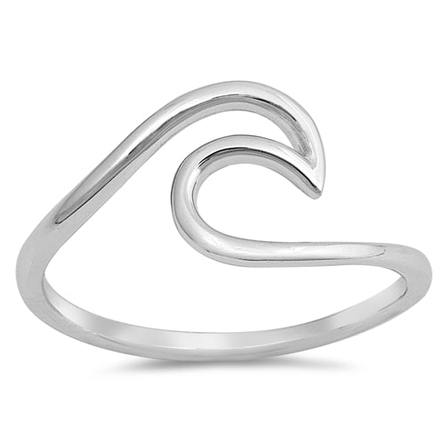Sterling Silver Ocean Wave Ring