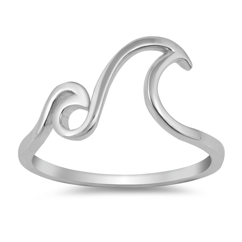 Sterling Silver Double Wave Rng