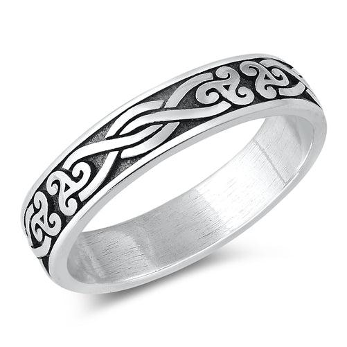 Sterling Silver Solid Celtic Design Band Ring