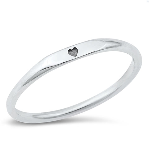 Sterling Silver Solid Heart Band