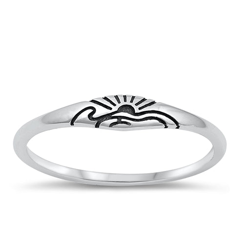 Sterling Silver Sun & Waves RIng