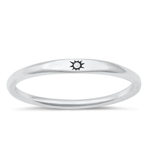 Sterling Silver Solid Sun Band
